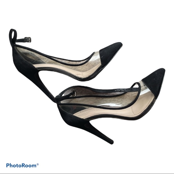 BCBGeneration Black Suede Heel with Clear Size 10 - Picture 3 of 5